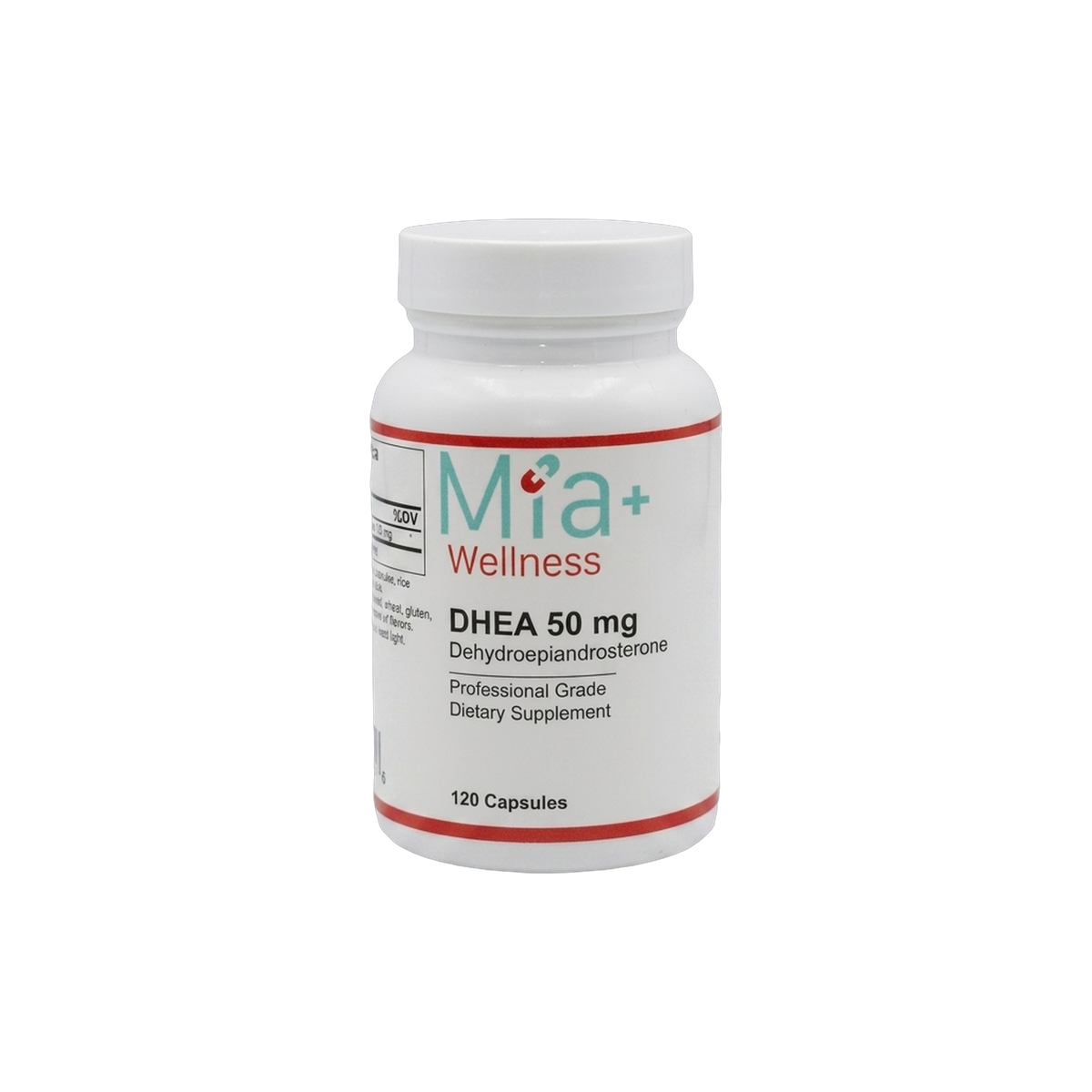 DHEA 50mg · Mia+Wellness (120 Capsules)