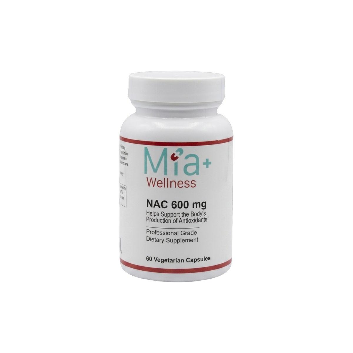 NAC 600mg · Mia+Wellness (60 Vegetarian Capsules)