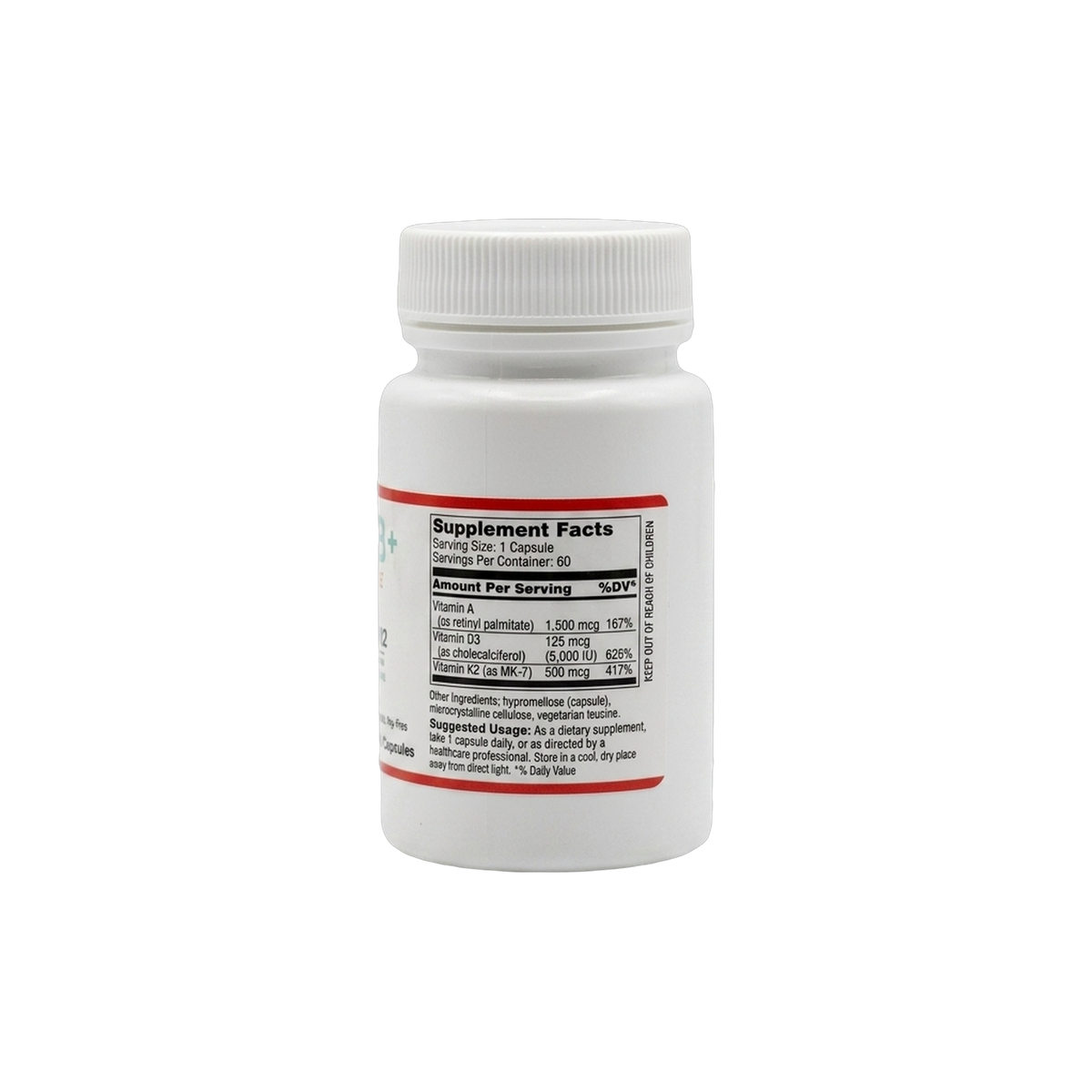Vitamin A, D3 & K2 · Mia+Wellness (60 Vegetarian Capsules)