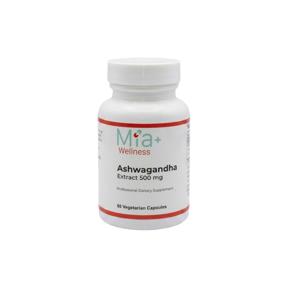 Ashwagandha Extract 500mg Mia+Wellness (60 Vegetarian Capsules)