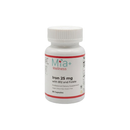 Iron 25mg · Mia+Wellness (90 Capsules)